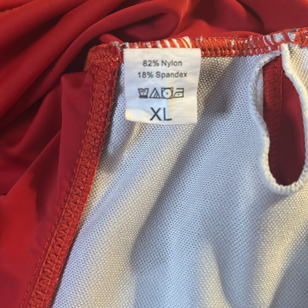 Red Women's Ruffled Top - Picture 5 of 7